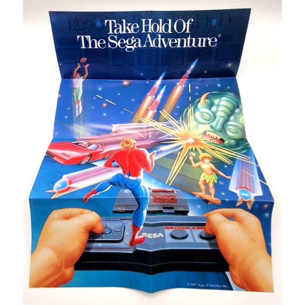 SEGA MASTER SYSTEM DOUBLE SIDED POSTER TAKE HOLD‎ OF THE SEGA ADVENTURE